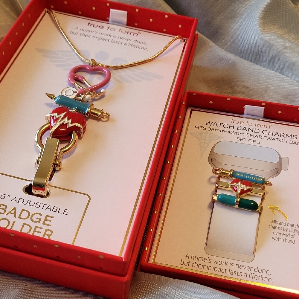 Nurse Badge Holder Necklace And Watch Charm Set BNIB Ee